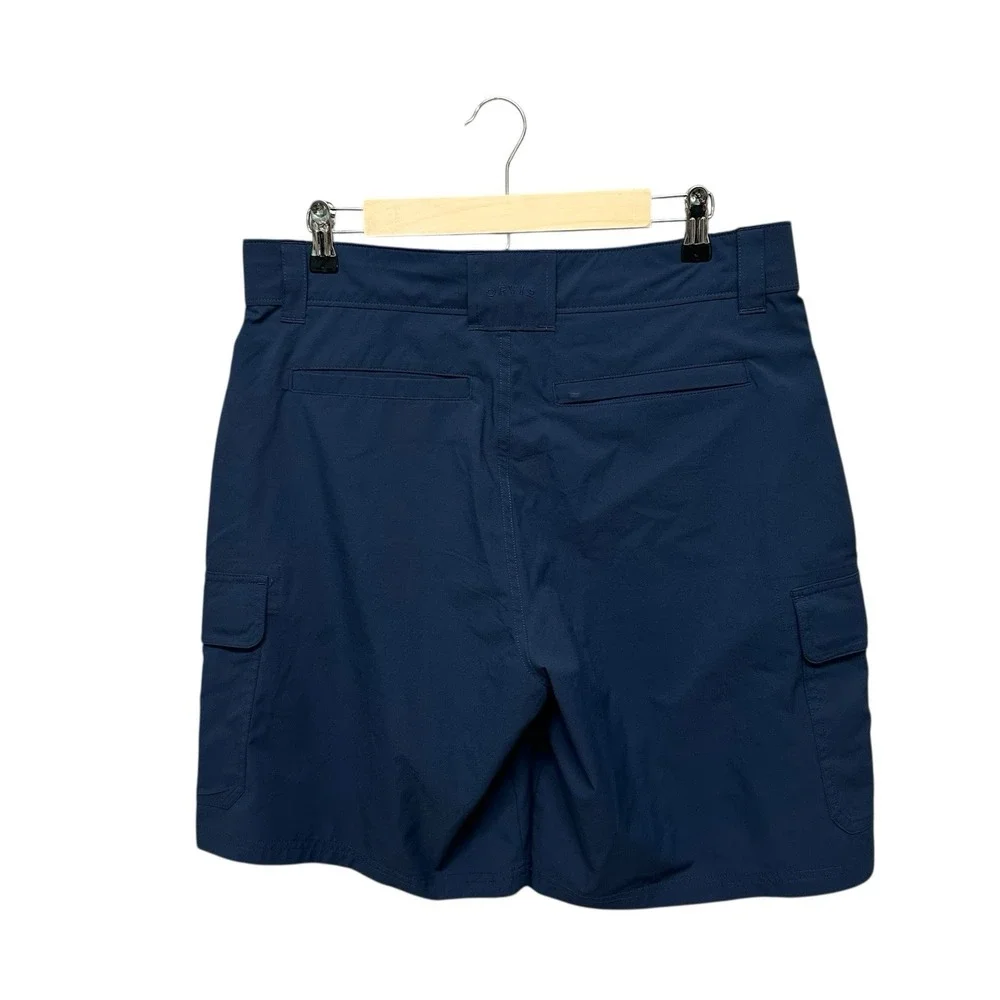 Orvis Men Belted Cargo Shorts Size 32 Blue Climbing Camp Fishing Outdoors Pocket